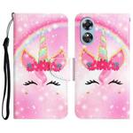 For OPPO A17 Colored Drawing Leather Phone Case(Unicorn)