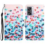 For OPPO A57 2022 Colored Drawing Leather Phone Case(Heart)