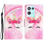 For OPPO Reno8 Pro Colored Drawing Leather Phone Case(Unicorn)