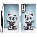 For Samsung Galaxy S23+ 5G Colored Drawing Leather Phone Case(Blue Eyes)