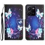 For vivo Y22s Colored Drawing Leather Phone Case(Butterfly)