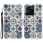 For vivo Y22s Colored Drawing Leather Phone Case(Vintage Totem)