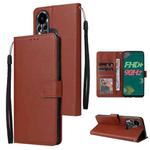 For Infinix Note 11s Multifunctional Horizontal Flip Leather Case with Three Card Slot(Brown)