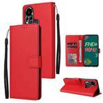 For Infinix Note 11s Multifunctional Horizontal Flip Leather Case with Three Card Slot(Red)