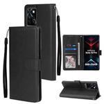 For Infinix Note 10 Pro Multifunctional Horizontal Flip Leather Case with Three Card Slot(Black)