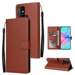 For Infinix Hot 10 Multifunctional Horizontal Flip Leather Case with Three Card Slot(Brown)