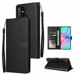 For Infinix Hot 10 Multifunctional Horizontal Flip Leather Case with Three Card Slot(Black)