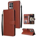 For Realme 8i Multifunctional Horizontal Flip Leather Case with Three Card Slot(Brown)