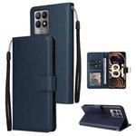 For Realme 8i Multifunctional Horizontal Flip Leather Case with Three Card Slot(Navy Blue)