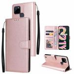 For Realme C21Y / C25Y Multifunctional Horizontal Flip Leather Case with Three Card Slot(Rose Gold)