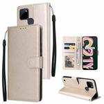 For Realme C21Y / C25Y Multifunctional Horizontal Flip Leather Case with Three Card Slot(Gold)