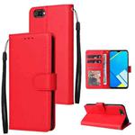 For Realme C2 Multifunctional Horizontal Flip Leather Case with Three Card Slot(Red)