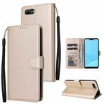 For OPPO A5 / A3s / A12e / C1 Multifunctional Horizontal Flip Leather Case with Three Card Slot(Gold)