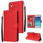 For OPPO A37 Multifunctional Horizontal Flip Leather Case with Three Card Slot(Red)