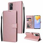 For vivo Y31 Multifunctional Horizontal Flip Leather Case with Three Card Slot(Rose Gold)