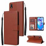 For vivo Y91C / Y1s Multifunctional Horizontal Flip Leather Case with Three Card Slot(Brown)