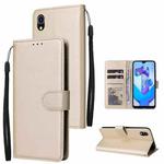 For vivo Y91C / Y1s Multifunctional Horizontal Flip Leather Case with Three Card Slot(Gold)