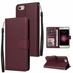 For vivo Y53 Multifunctional Horizontal Flip Leather Case with Three Card Slot(Wine Red)