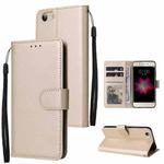 For vivo Y53 Multifunctional Horizontal Flip Leather Case with Three Card Slot(Gold)