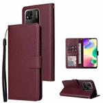 For Xiaomi Redmi 10C Multifunctional Horizontal Flip Leather Case with Three Card Slot(Brown)