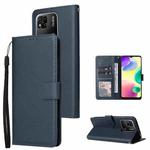 For Xiaomi Redmi 10C Multifunctional Horizontal Flip Leather Case with Three Card Slot(Navy Blue)