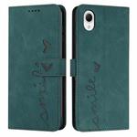 For Samsung Galaxy A23e Skin Feel Heart Pattern Leather Phone Case(Green)