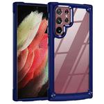 For Samsung Galaxy S23 Ultra 5G Soft TPU Clear PC Shockproof Phone Case(Blue)