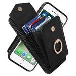 For iPhone SE 2022 / SE 2020 / 8 / 7 Anti-theft RFID Card Slot Phone Case(Black)