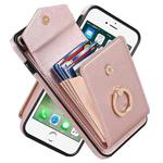 For iPhone 8 Plus / 7 Plus Anti-theft RFID Card Slot Phone Case(Rose Gold)