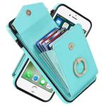 For iPhone 8 Plus / 7 Plus Anti-theft RFID Card Slot Phone Case(Mint Green)