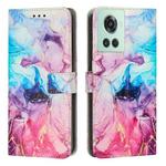 For OnePlus Ace 5G Painted Marble Pattern Leather Phone Case(Pink Purple)