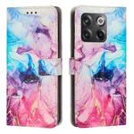 For OnePlus Ace Pro Painted Marble Pattern Leather Phone Case(Pink Purple)