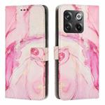 For OnePlus Ace Pro Painted Marble Pattern Leather Phone Case(Rose Gold)