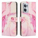 For OnePlus Nord CE 2 5G Painted Marble Pattern Leather Phone Case(Rose Gold)