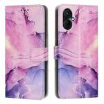 For Tecno Camon 19 Pro 5G Painted Marble Pattern Leather Phone Case(Purple)