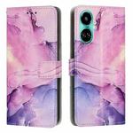 For Tecno Camon 19 / 19 Pro Painted Marble Pattern Leather Phone Case(Purple)