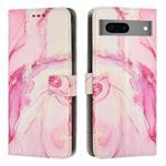 For Google Pixel 7 Painted Marble Pattern Leather Phone Case(Rose Gold)