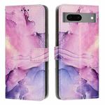 For Google Pixel 7 Painted Marble Pattern Leather Phone Case(Purple)