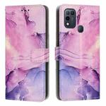 For Infinix Hot 11 Play Painted Marble Pattern Leather Phone Case(Purple)