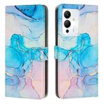 For Infinix Note 12 5G / 12 Pro 5G Painted Marble Pattern Leather Phone Case(Pink Green)