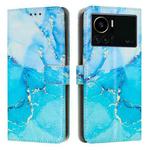 For Infinix Note 12 vip Painted Marble Pattern Leather Phone Case(Blue Green)