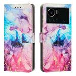 For Infinix Note 12 vip Painted Marble Pattern Leather Phone Case(Pink Purple)
