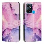 For Infinix Smart 6 Plus Painted Marble Pattern Leather Phone Case(Purple)