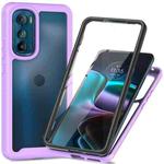 For Motorola Moto Edge 30 Starry Sky Full Body Hybrid Shockproof Phone Case(Light Purple)