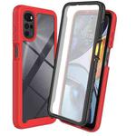 For Motorola Moto G22 / E32 Starry Sky Full Body Hybrid Shockproof Phone Case(Red)