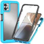 For Motorola Moto G32 Starry Sky Full Body Hybrid Shockproof Phone Case(Light Blue)