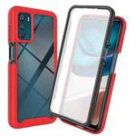 For Motorola Moto G42 Starry Sky Full Body Hybrid Shockproof Phone Case(Red)