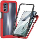 For Motorola Moto G62 5G Starry Sky Full Body Hybrid Shockproof Phone Case(Red)