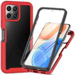 For Honor X8 4G Starry Sky Full Body Hybrid Shockproof Phone Case(Red)