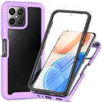 For Honor X8 4G Starry Sky Full Body Hybrid Shockproof Phone Case(Light Purple)